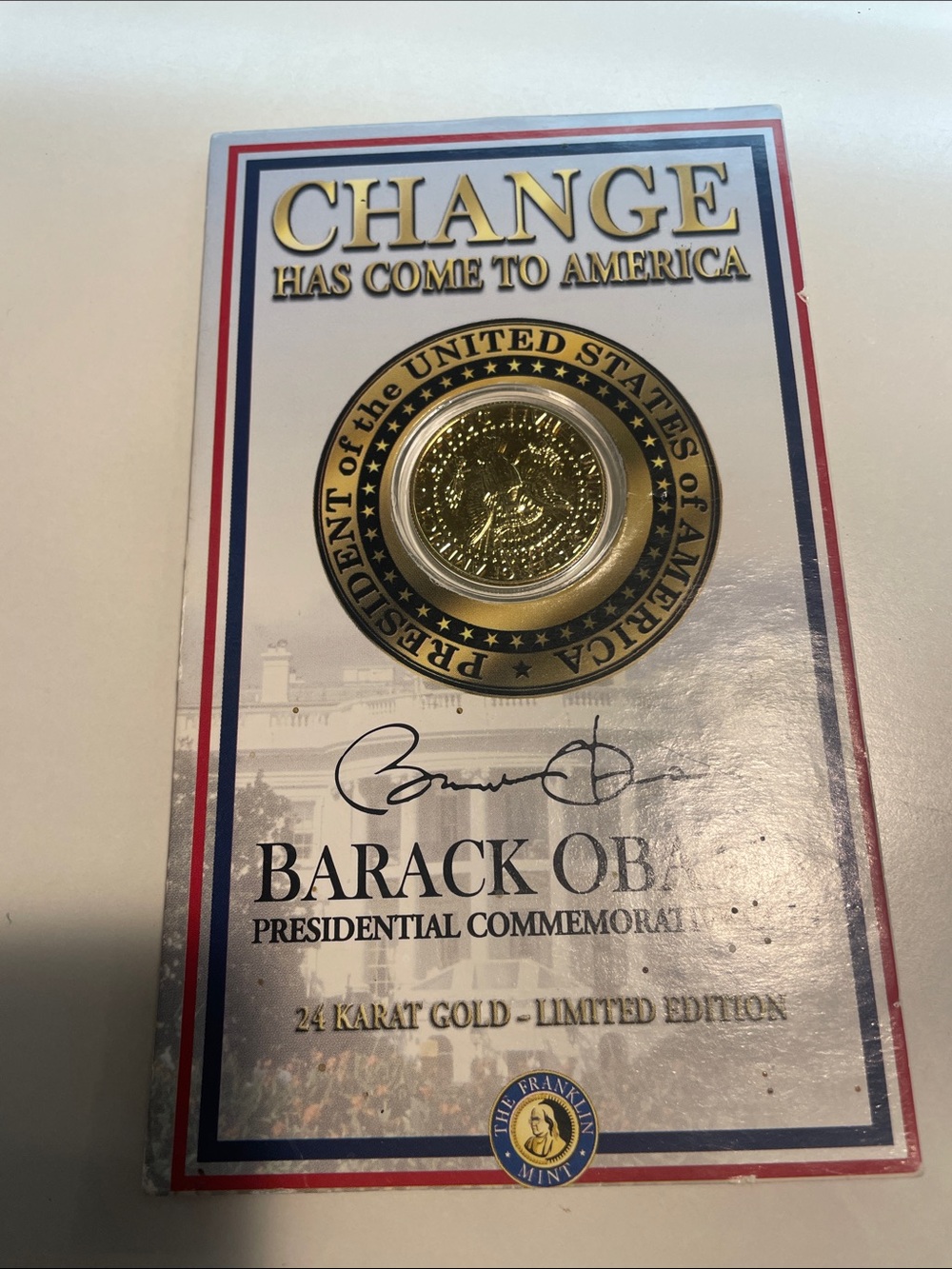Limited Edition Presidential Commemorative Accent - White and Gold